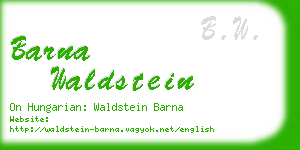 barna waldstein business card